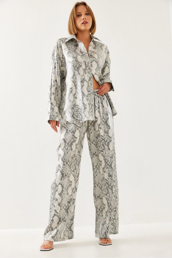 Bianco Lucci Bianco Lucci Women's Patterned Bottom Top Set