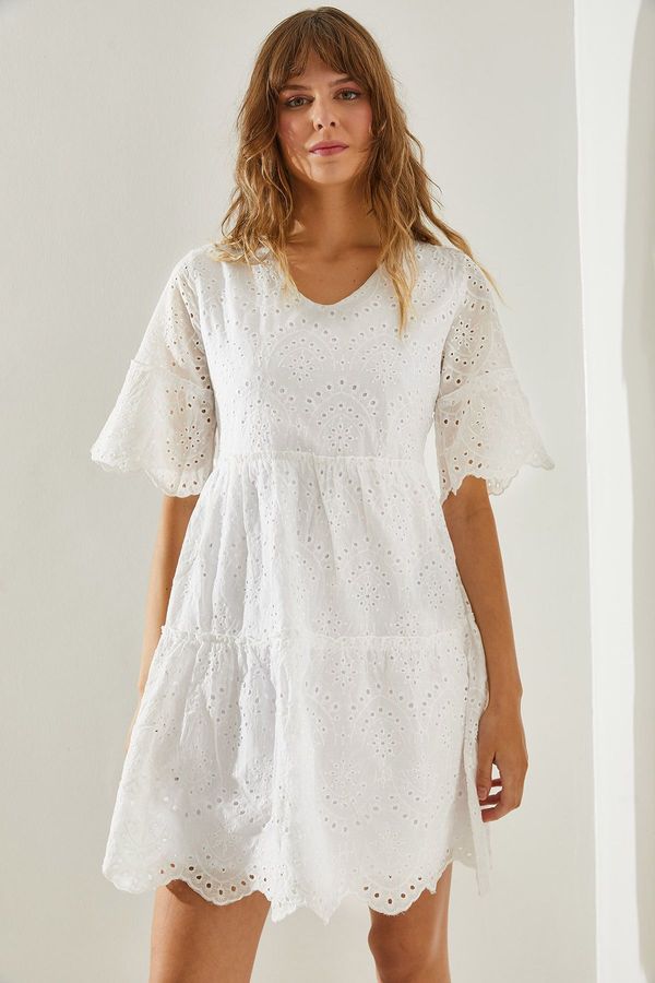 Bianco Lucci Bianco Lucci Women's Patterned Scallop Dress