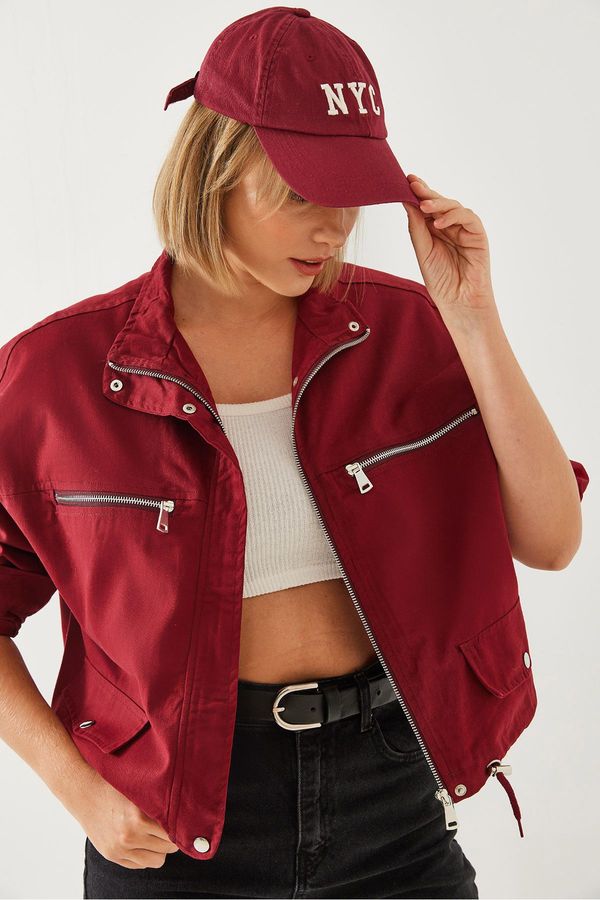 Bianco Lucci Bianco Lucci Women's Pocket Zipper Detail Jacket 2475