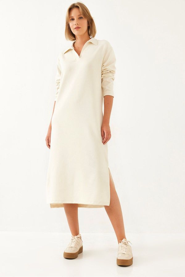 Bianco Lucci Bianco Lucci Women's Polo Collar Modal Fabric Dress