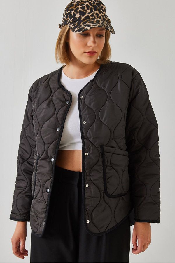 Bianco Lucci Bianco Lucci Women's Quilted Patterned Pocket Coat