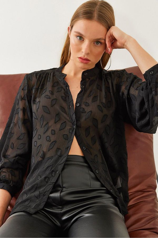 Bianco Lucci Bianco Lucci Women's Semi-Transparent Tassel Shirt MBMS042