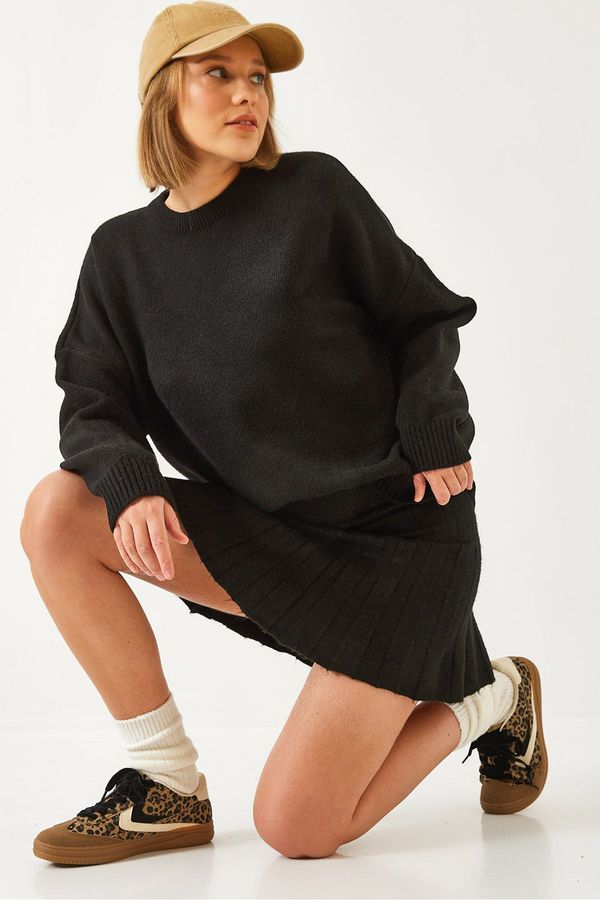 Bianco Lucci Bianco Lucci Women's Skirted Knitwear Bottom Top Suit 1010