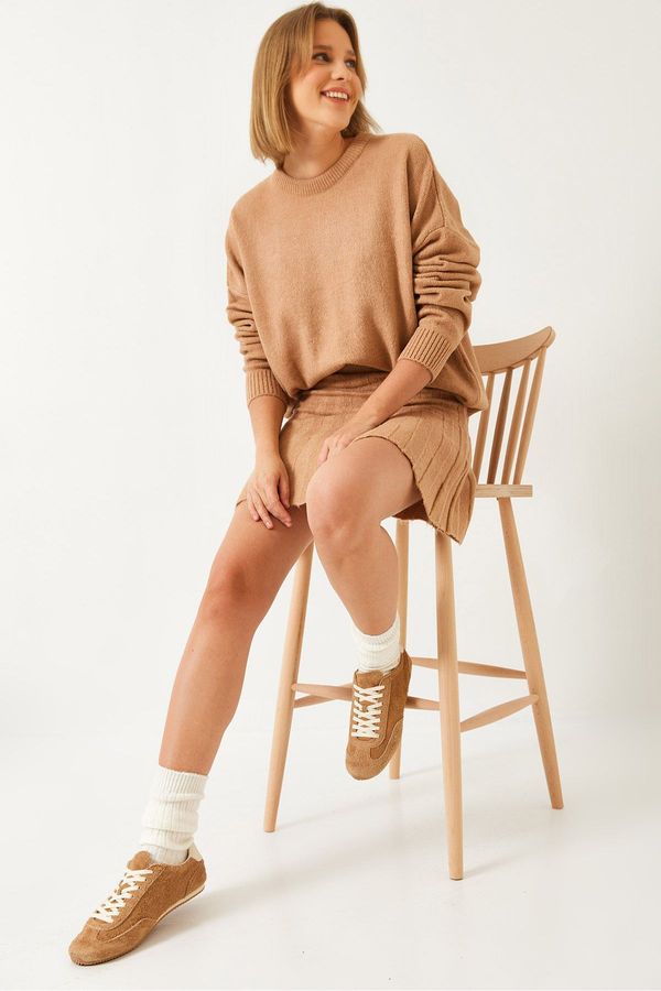 Bianco Lucci Bianco Lucci Women's Skirted Knitwear Bottom Top Suit 1010