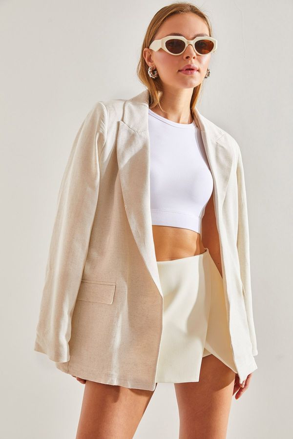 Bianco Lucci Bianco Lucci Women's Sleeve Detailed Blazer Jacket