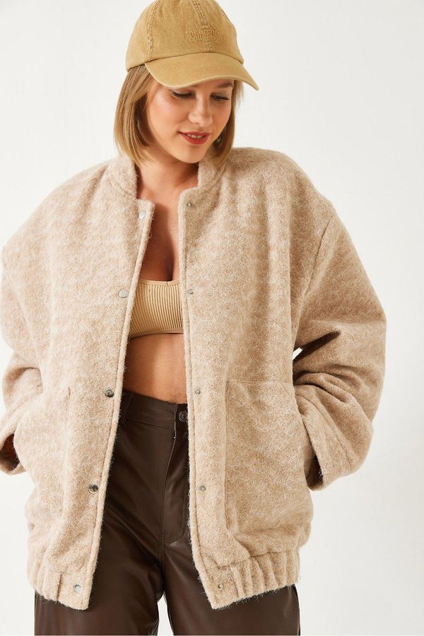 Bianco Lucci Bianco Lucci Women's Stamped Bomber Jacket 2613