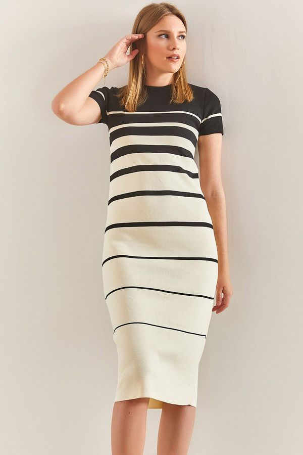 Bianco Lucci Bianco Lucci Women's Striped Knitwear Dress