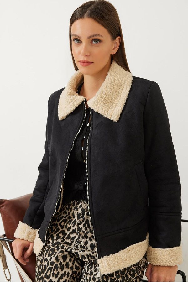 Bianco Lucci Bianco Lucci Women's Suede Plush Coat