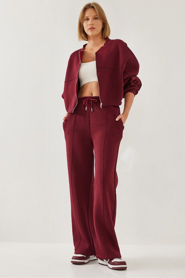 Bianco Lucci Bianco Lucci Women's Three Thread Zippered Raised Bottom Top Suit