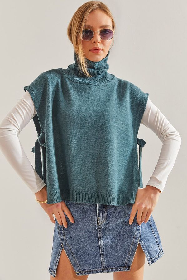 Bianco Lucci Bianco Lucci Women's Turtleneck Belt Tie Knitwear Sweater