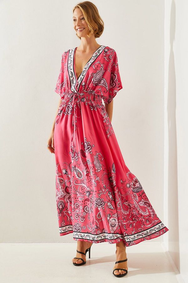 Bianco Lucci Bianco Lucci Women's Waist Gipe Detail Wrap Collar Dress 22280