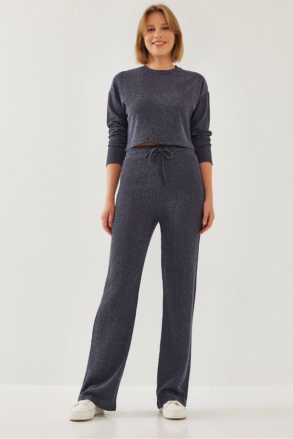 Bianco Lucci Bianco Lucci Women's Waist Tie Basic Bottom-Top Set