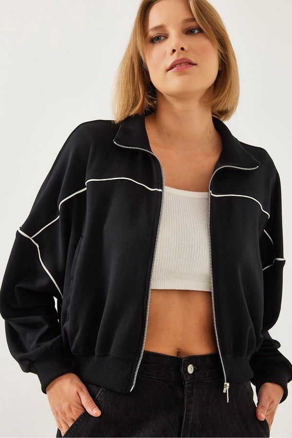 Bianco Lucci Bianco Lucci Women's Zippered Modal Fabric Cardigan