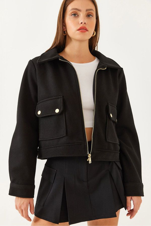 Bianco Lucci Bianco Lucci Women's Zippered Soft Cashmere Jacket