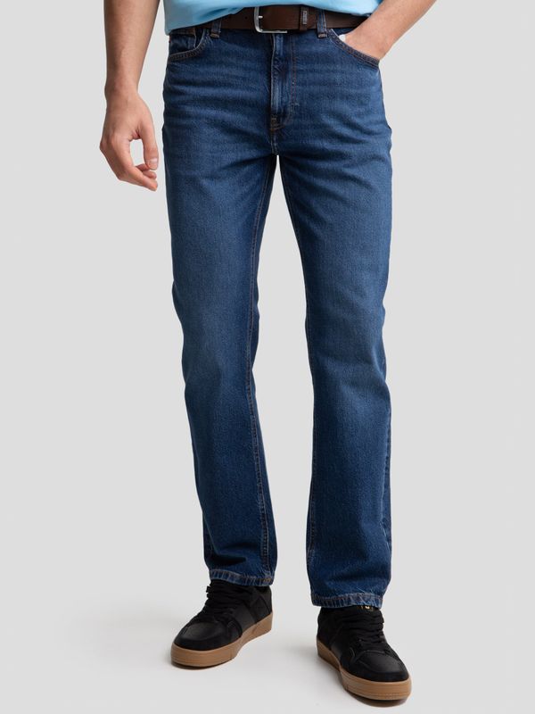 Big Star Big Star Man's Straight Trousers Denim 190127 571 Navy Blue