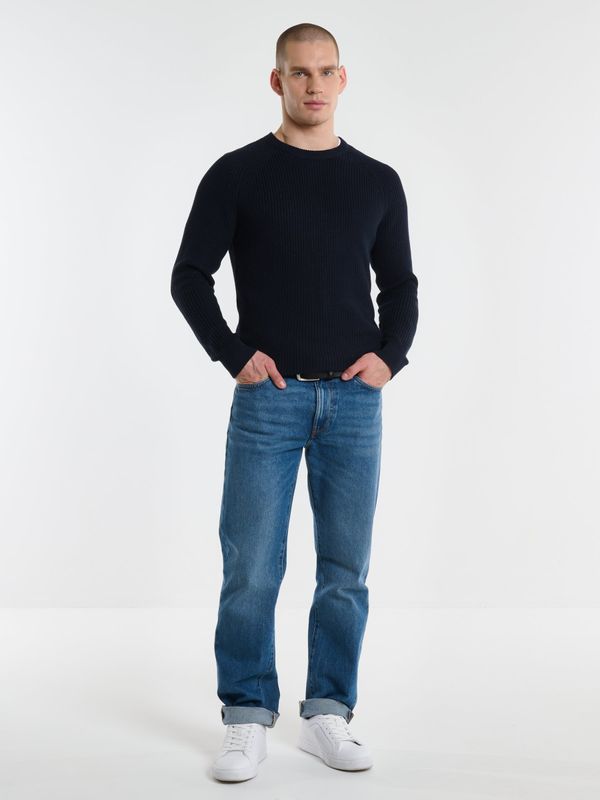 Big Star Big Star Man's Sweater 161027 Navy Blue Wool-403