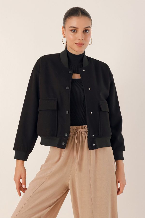 Bigdart Bigdart 0688 Double Pocket Crop Jacket - Black