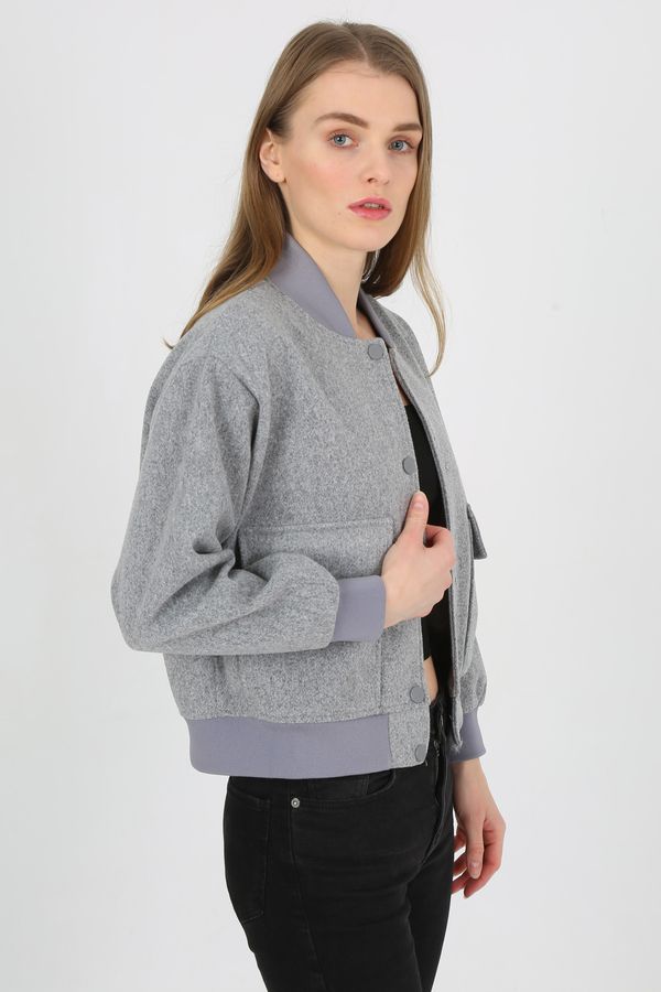 Bigdart Bigdart 0688 Double Pocket Crop Jacket - Gray