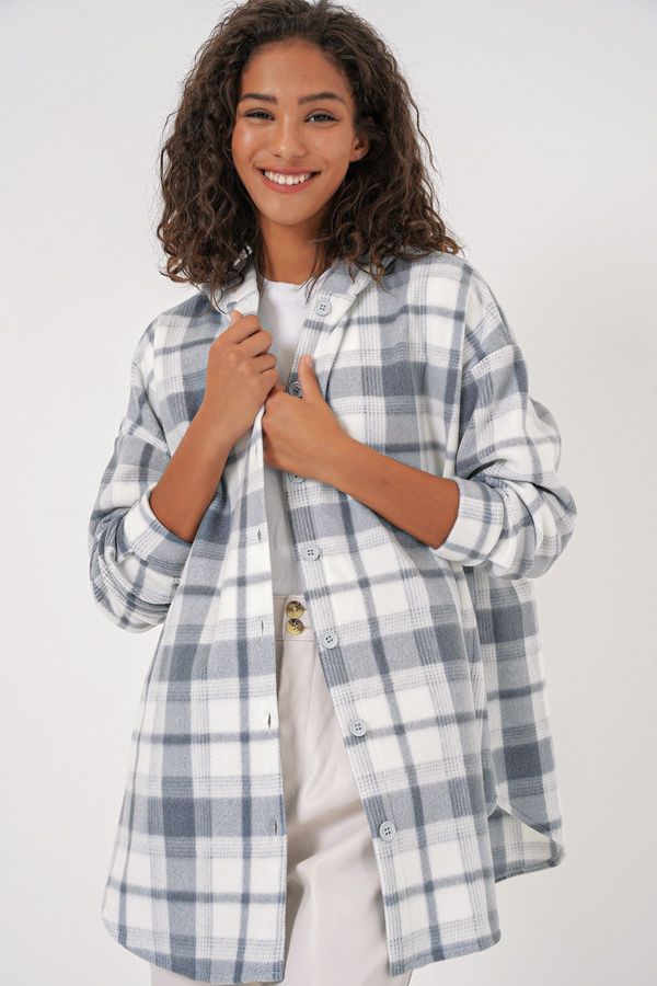 Bigdart Bigdart 0710 Hooded Oversize Shirt - Gray