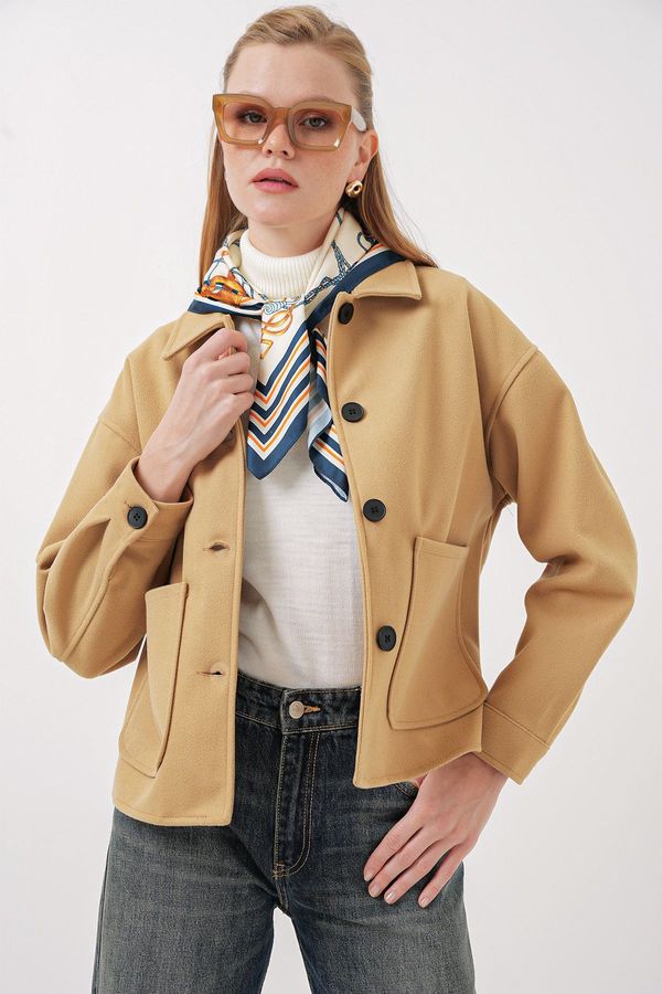 Bigdart Bigdart 0713 Women's Stamp Jacket - Mustard