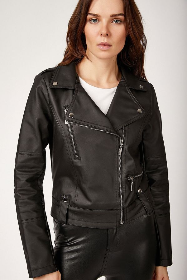 Bigdart Bigdart 1025 Faux Leather Biker Jacket - Black