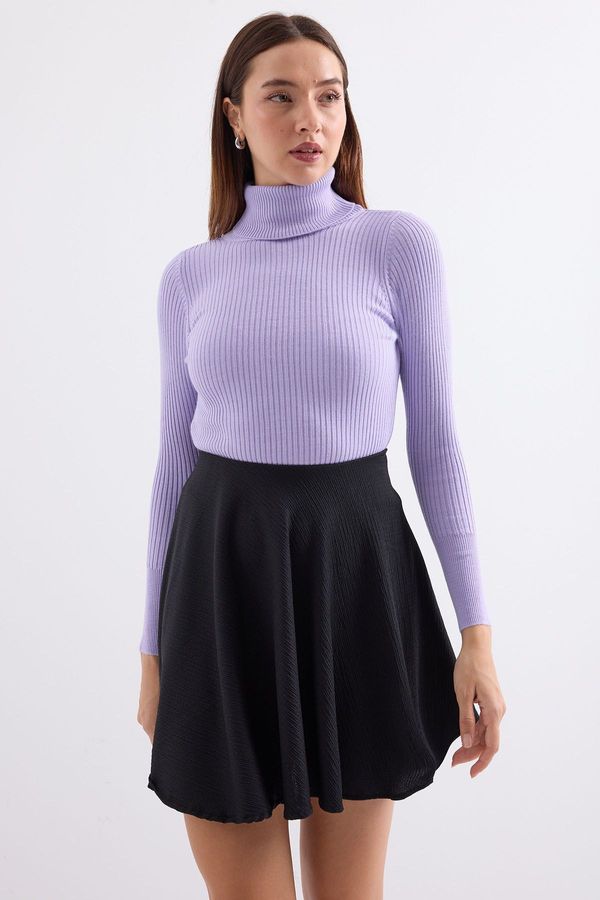 Bigdart Bigdart 10311 Turtleneck Knitted Sweater - Lilac