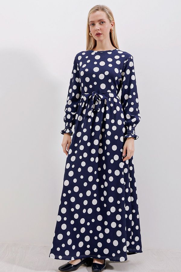 Bigdart Bigdart 1525 Knitted Hijab Dress - Dark Blue