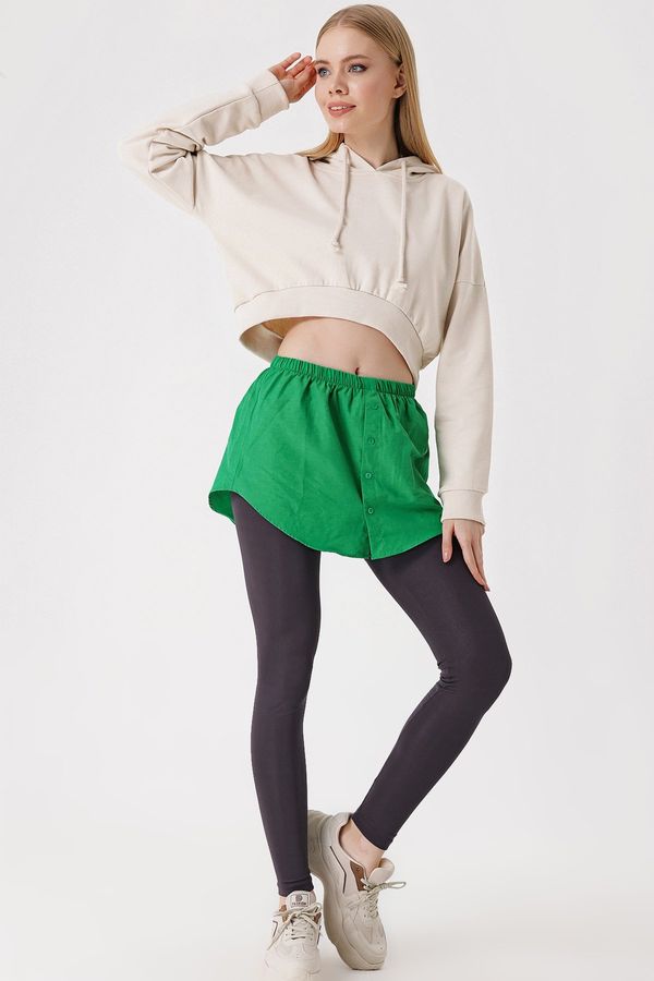 Bigdart Bigdart 1888 Sweatshirt And Sweater Six Shirt Skirt - Green