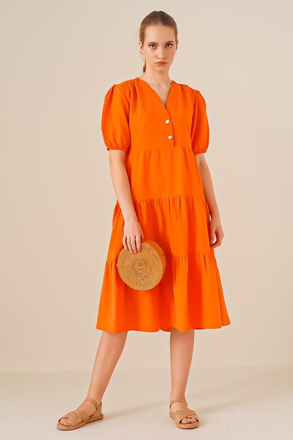 Bigdart Bigdart 1937 Watermelon Sleeve Layered Dress - Orange