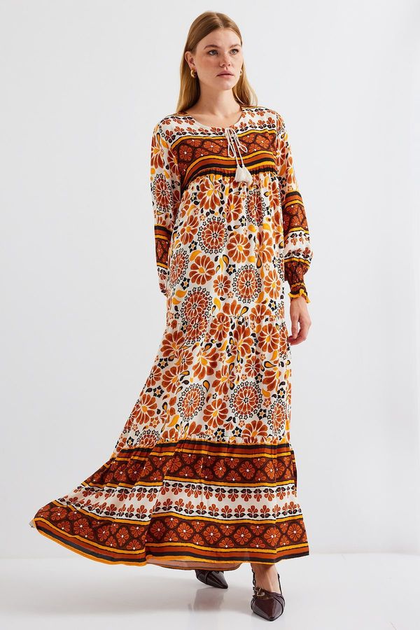 Bigdart Bigdart 1947 Patterned Long Dress - T. Brown