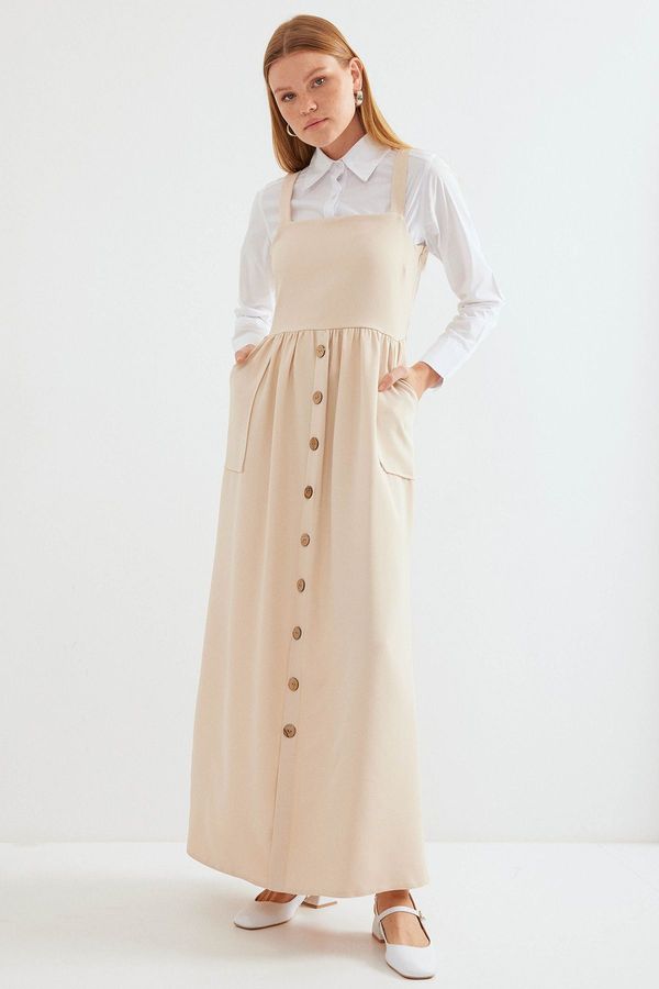 Bigdart Bigdart 2490 Long Salopet Dress - Cream