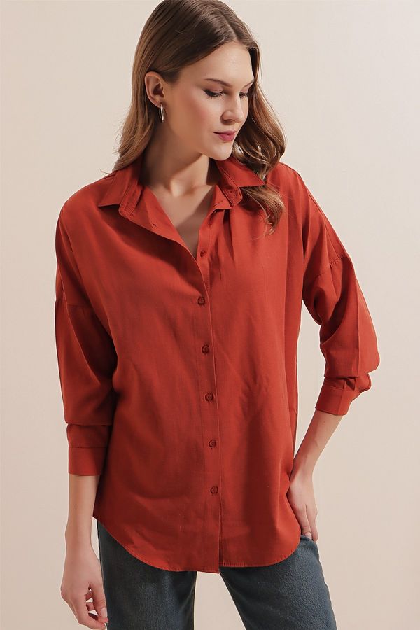 Bigdart Bigdart 3900 Oversize Long Basic Shirt - Tile