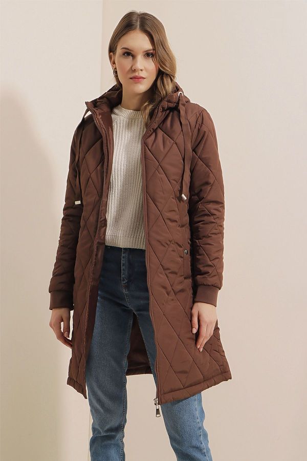 Bigdart Bigdart 5138 Quilted Long Down Coat - Brown