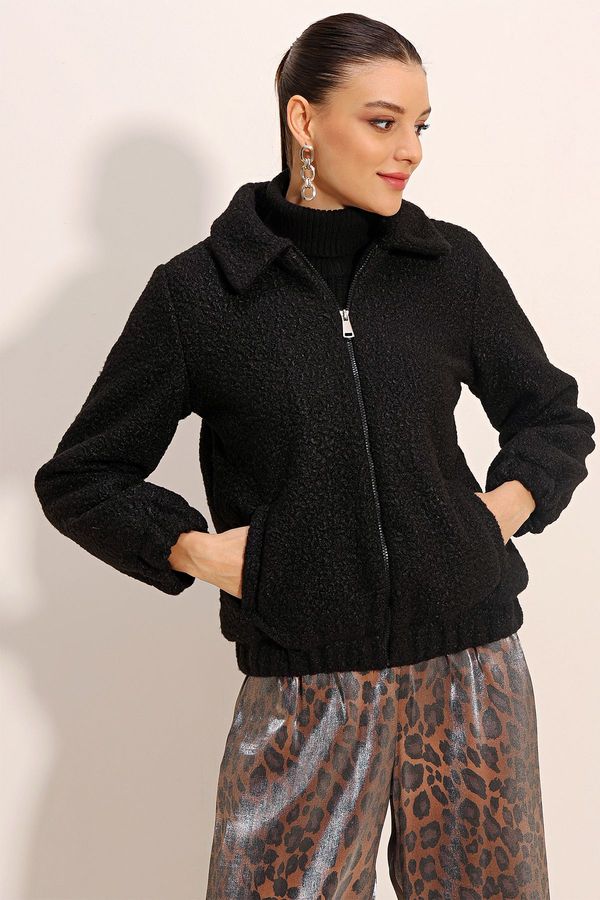 Bigdart Bigdart 5175 Oversize Boucle Jacket - Black