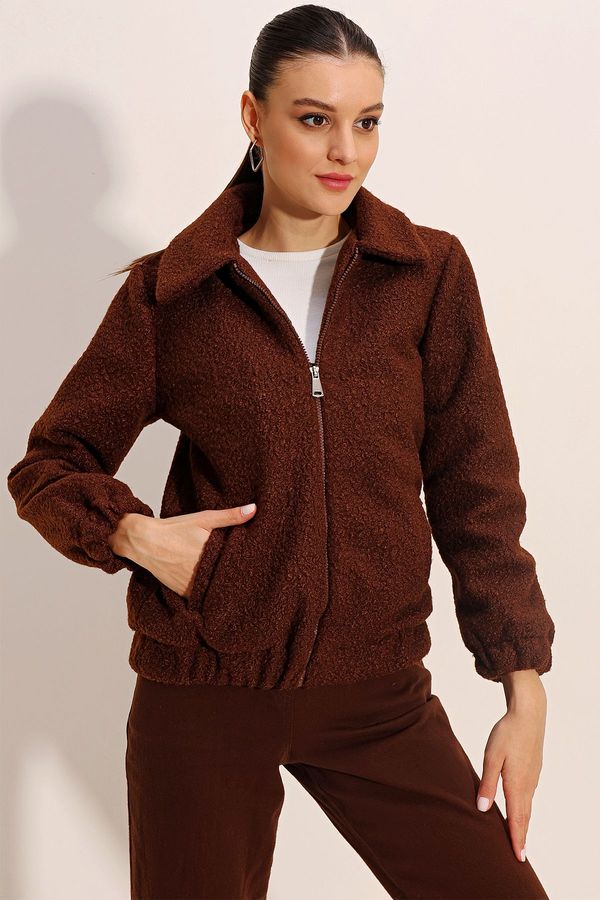 Bigdart Bigdart 5175 Oversize Boucle Jacket - Brown