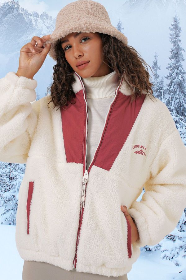 Bigdart Bigdart 5194 Women's Plush Coat Jacket - Brick