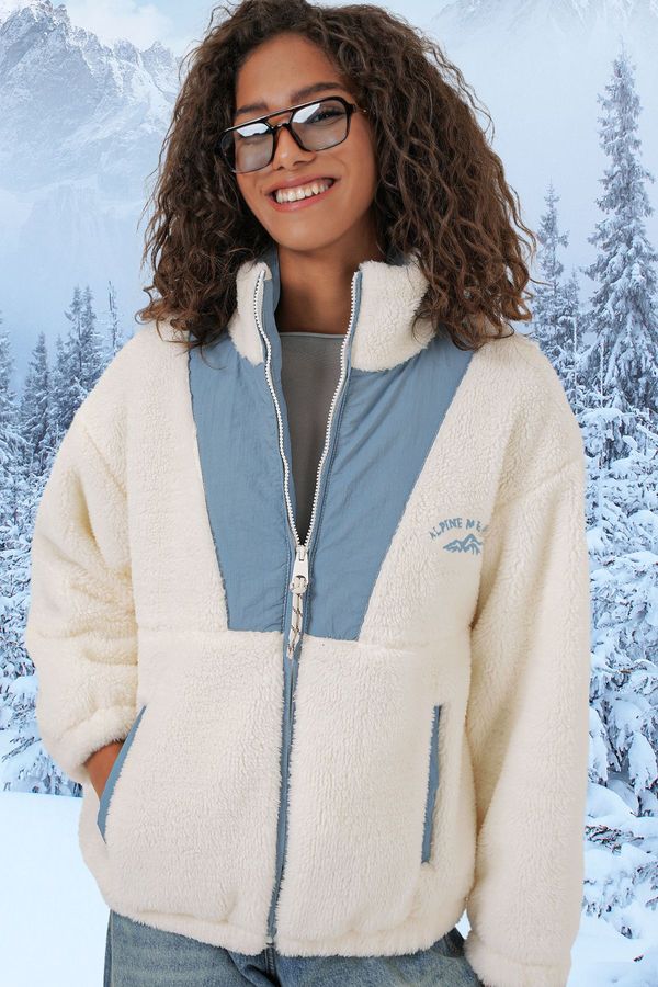 Bigdart Bigdart 5194 Women's Plush Coat Jacket - Indigo