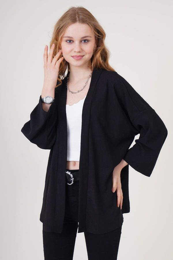 Bigdart Bigdart 5862 Knitted Kimono - Black