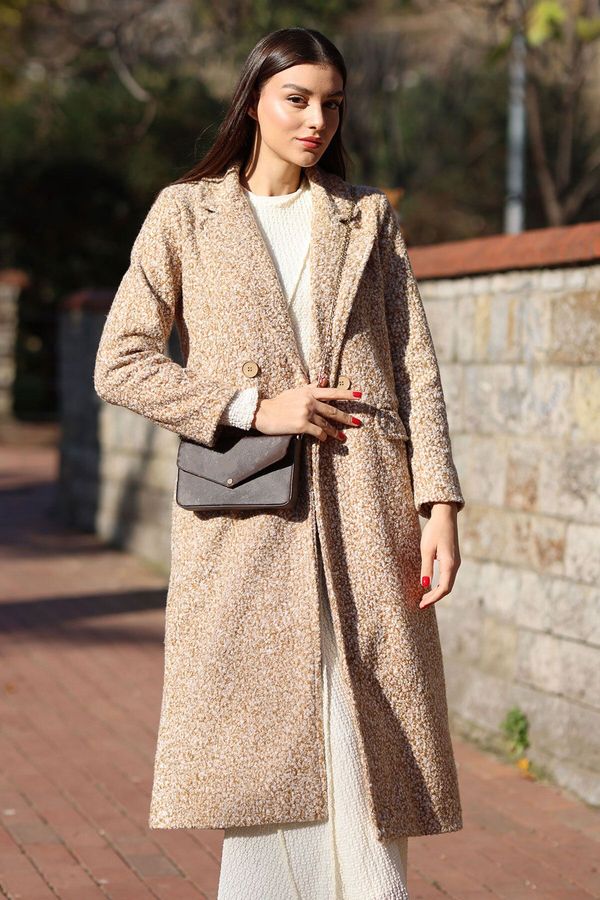 Bigdart Bigdart Biscuit Oversize Long Boucle Coat 9127