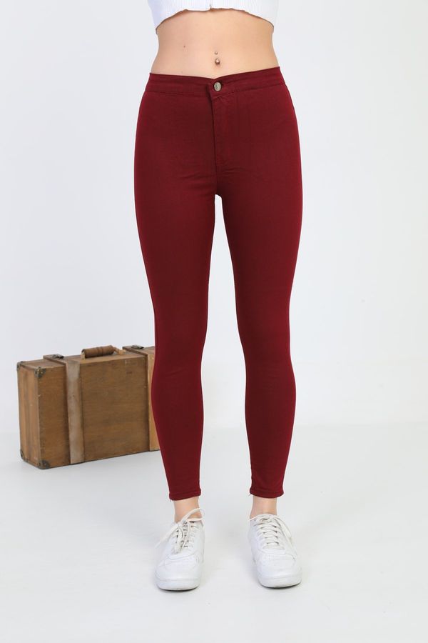 BİKELİFE BİKELİFE Vrouwen Claret Red Lycra Leggings Pants