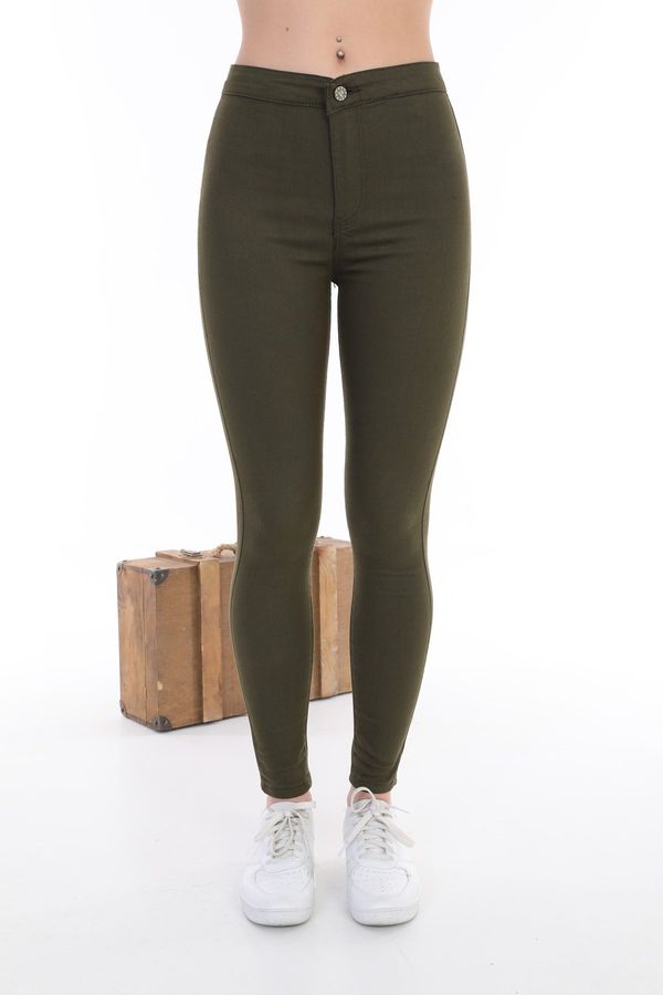 BİKELİFE BİKELİFE Vrouwen Khaki Lycra Leggings Pants