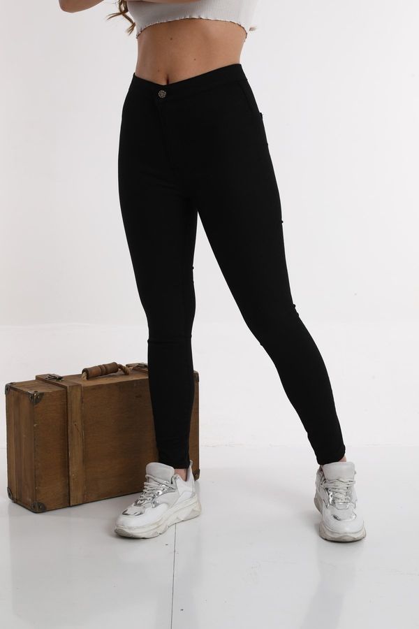 BİKELİFE BİKELİFE Women's Black Lycra Leggings Trousers