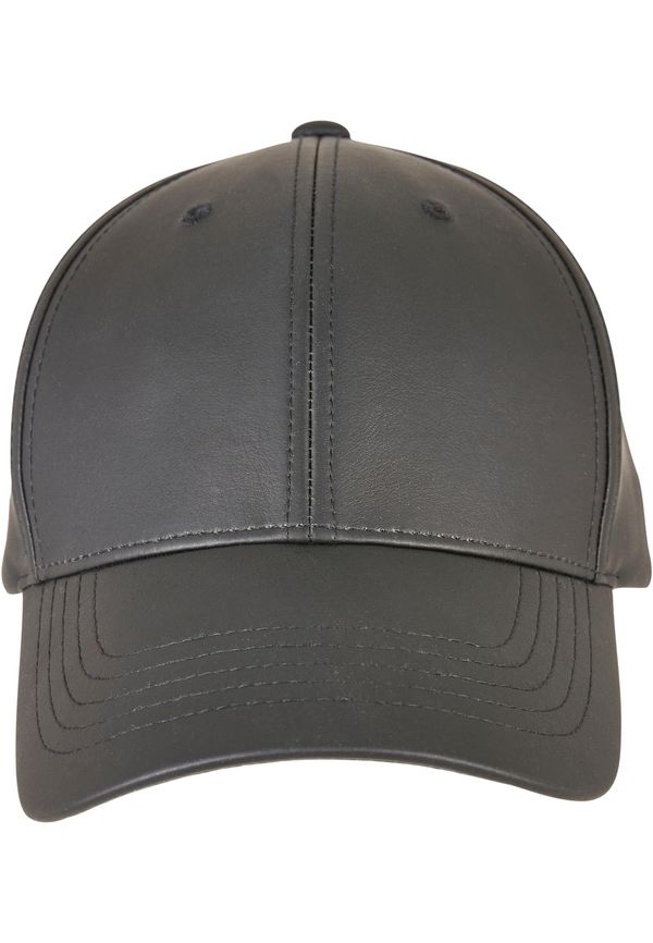 Flexfit Black Alpha Shape Dad Synthetic Leather Cap