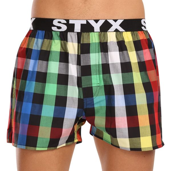 STYX Black and blue men's plaid boxer shorts Styx