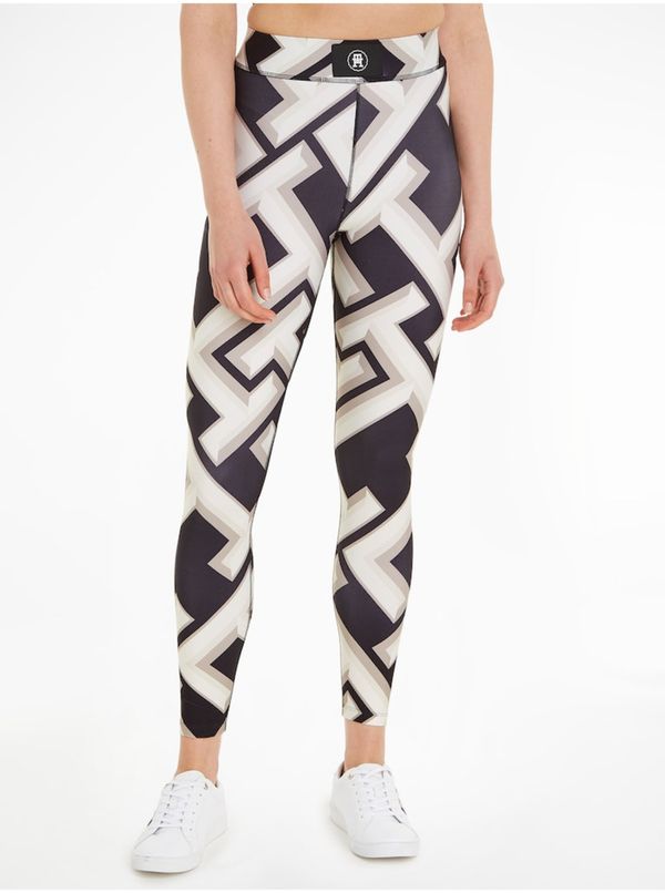 Tommy Hilfiger Black and cream women's patterned leggings Tommy Hilfiger AMD Legging - Women