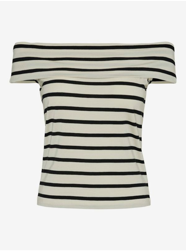 AWARE by VERO MODA Black and cream women's striped top AWARE by VERO MODA Kenzi Fiona - Women