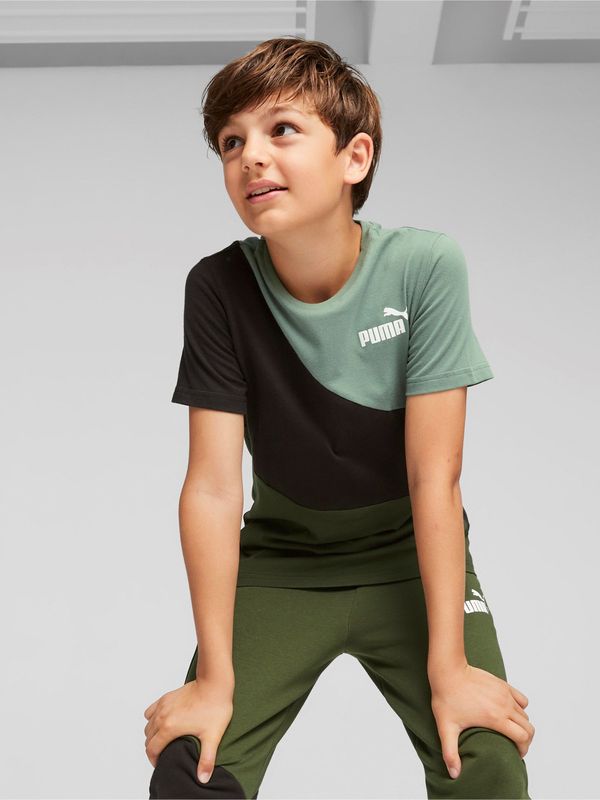 Puma Black and green Puma Power Cat T-shirt for boys