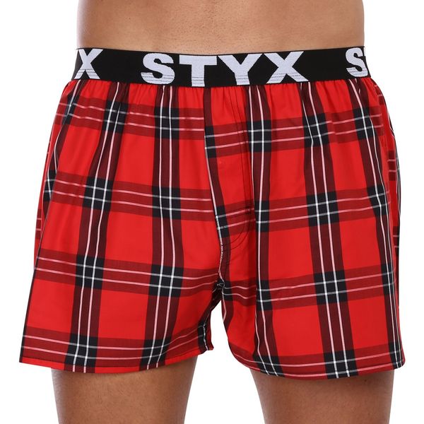 STYX Black and red men's plaid boxer shorts Styx