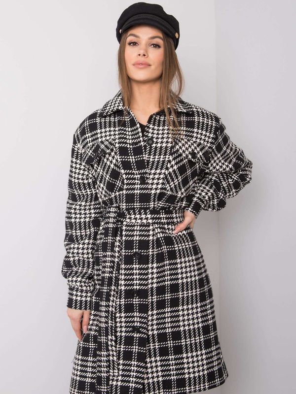 Fashionhunters Black and white checkered coat from Elina