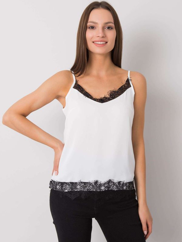 Fashionhunters Black and white lace top